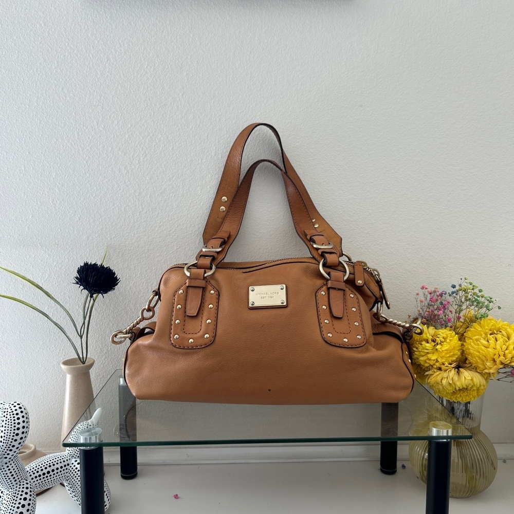 Michael Kors Pebbled Leather Tan Shoulder Bag Y2K